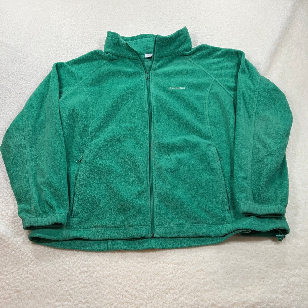 Columbia Fleece Jacket Womens 3X Green Benton Springs Full Zip WW6439 Outdoor